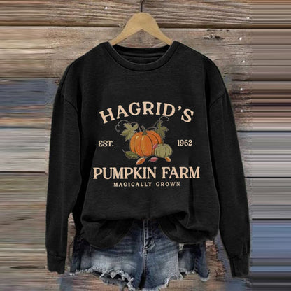 Comstylish Women's Hagrid's Pumpkin Farm Print Sweatshirt