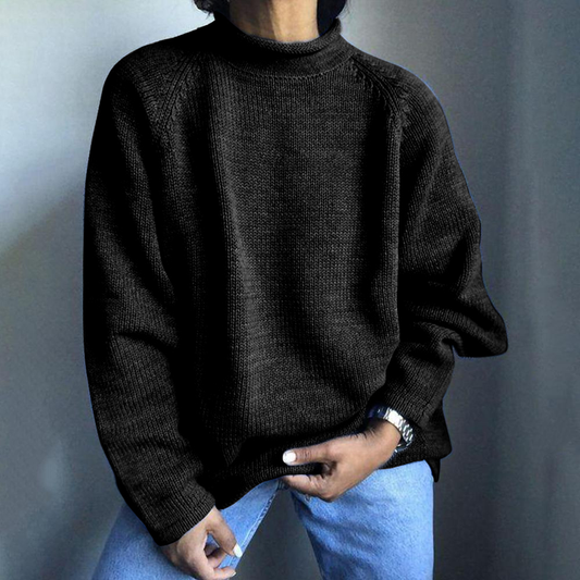 Solid Color Pullover Loose Mid Turtleneck Sweater elevenforest