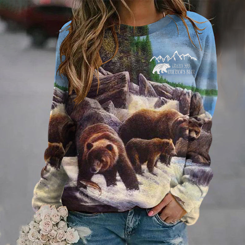 Comstylish Grizzly 399 Teton Queen 1996-2024 Printed Sweatshirt