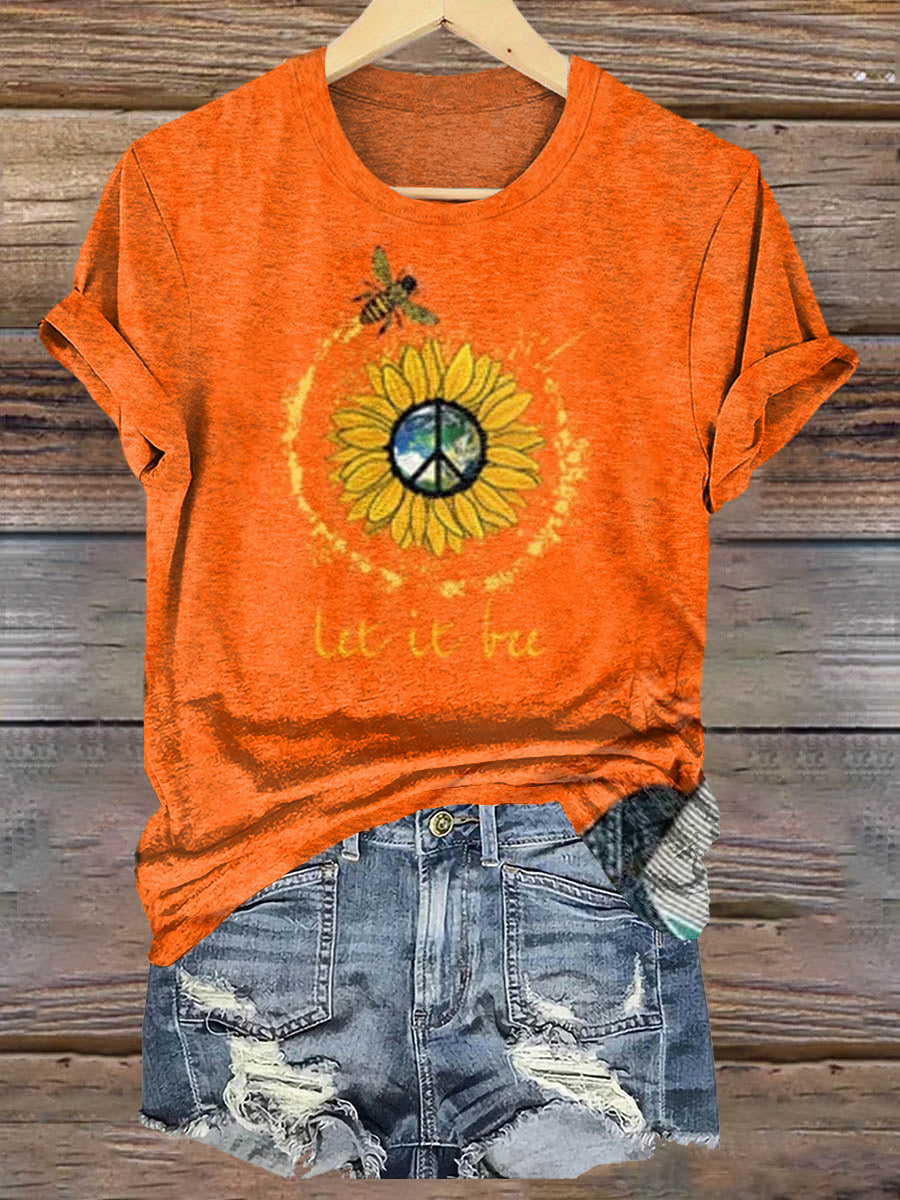 Hippie Art Print Casaul Short Sleeve T-shirt