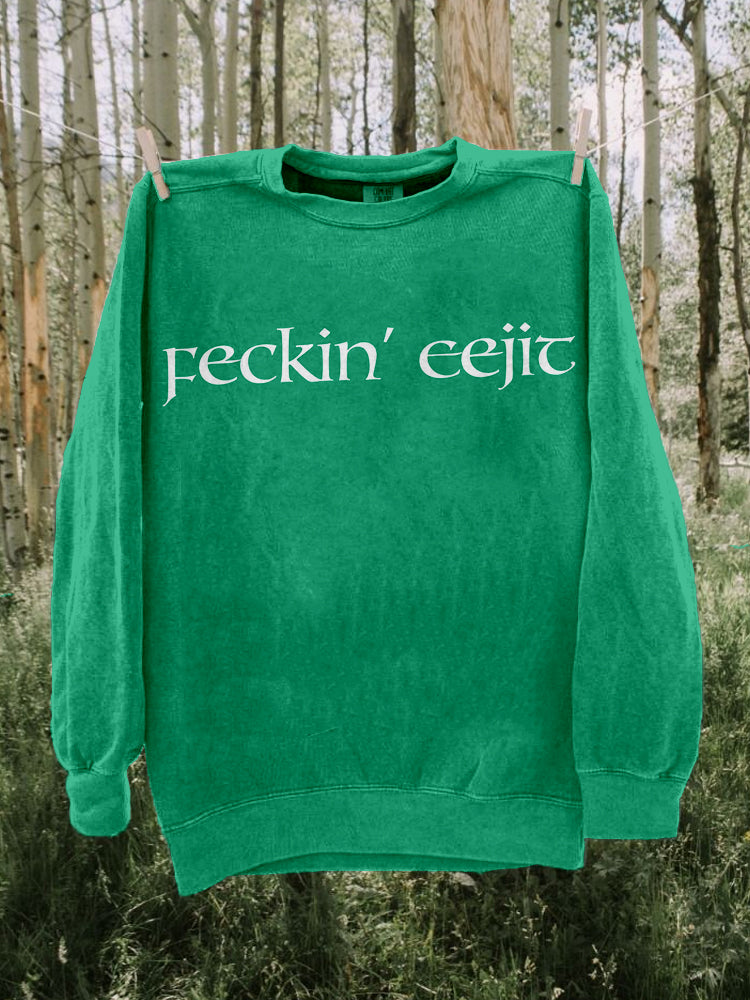 Comstylish Feckin Eejit Paddy's Day Vintage Cozy Sweatshirt