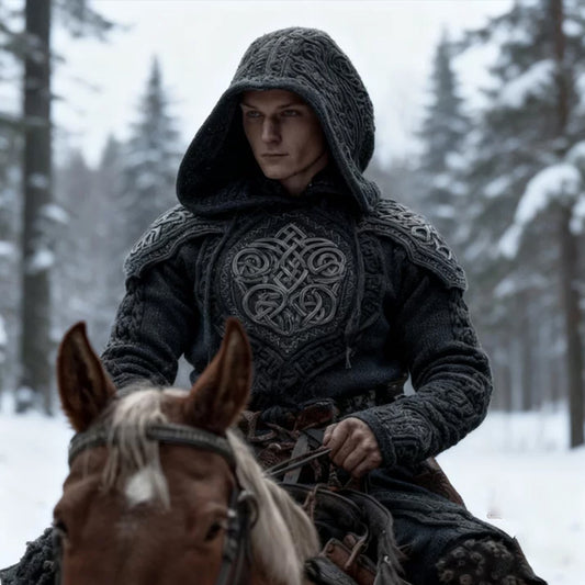 Men's Viking Style Celtic Knot Hooded Sweater artswardrobe