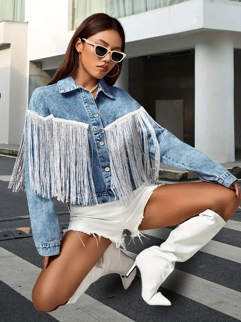 LP | Giacca vintage con nappe per donna