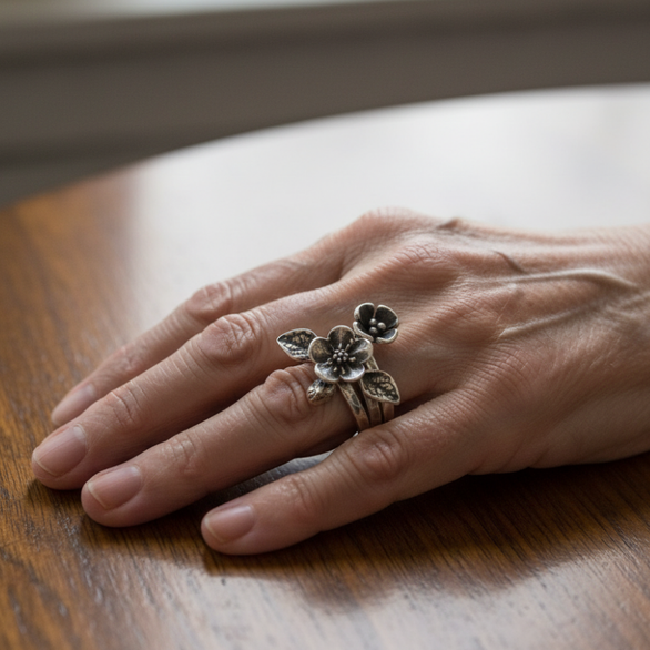 Argento Anello vintage fatto a mano