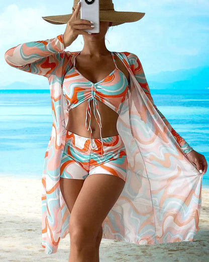 Bordesley® | Stylish 3 Piece Print Bikini Set