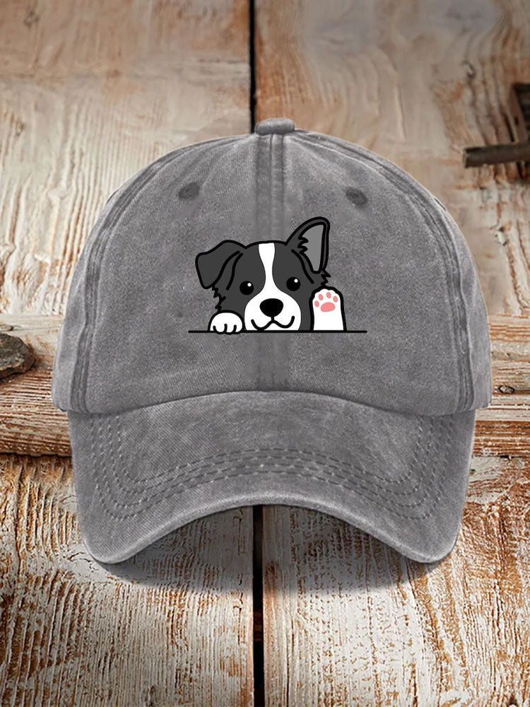 Comstylish Unisex Casual Pet Dog Print Washed Hat