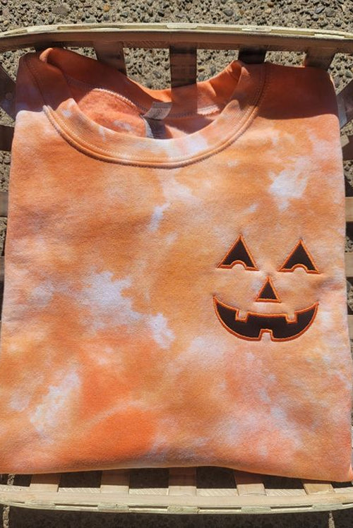 Comstylish Women's Halloween Pumpkin Embroidery Pattern Casual Sweatshirt