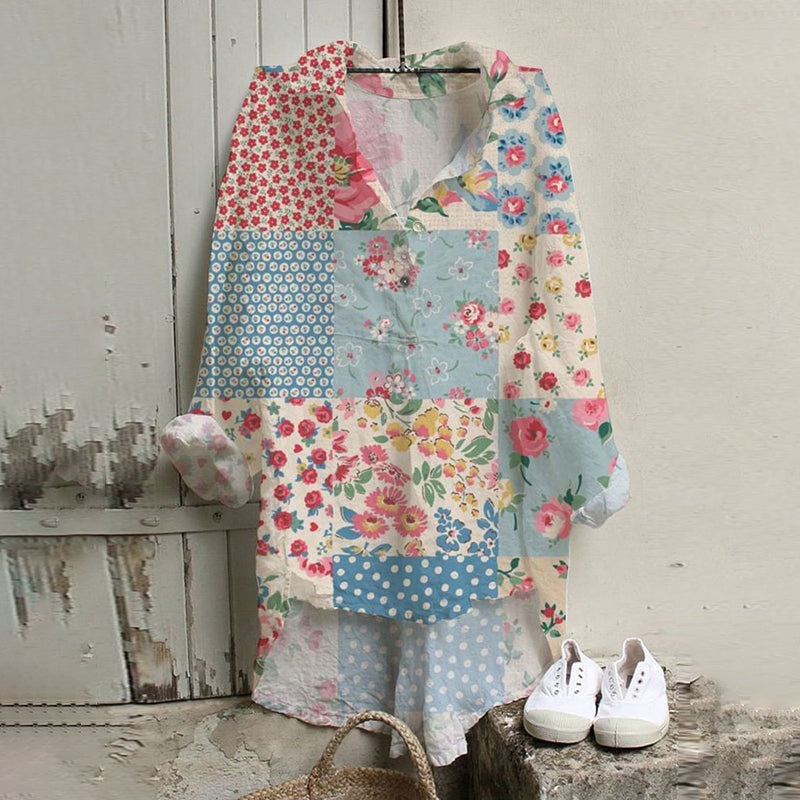 Vintage Floral Boho Loose Woven Tunic artswardrobe