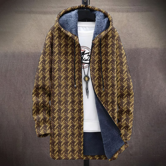 Vintage Knitted Textured Printed Pattern Men's Cardigan Jacket elevenforest