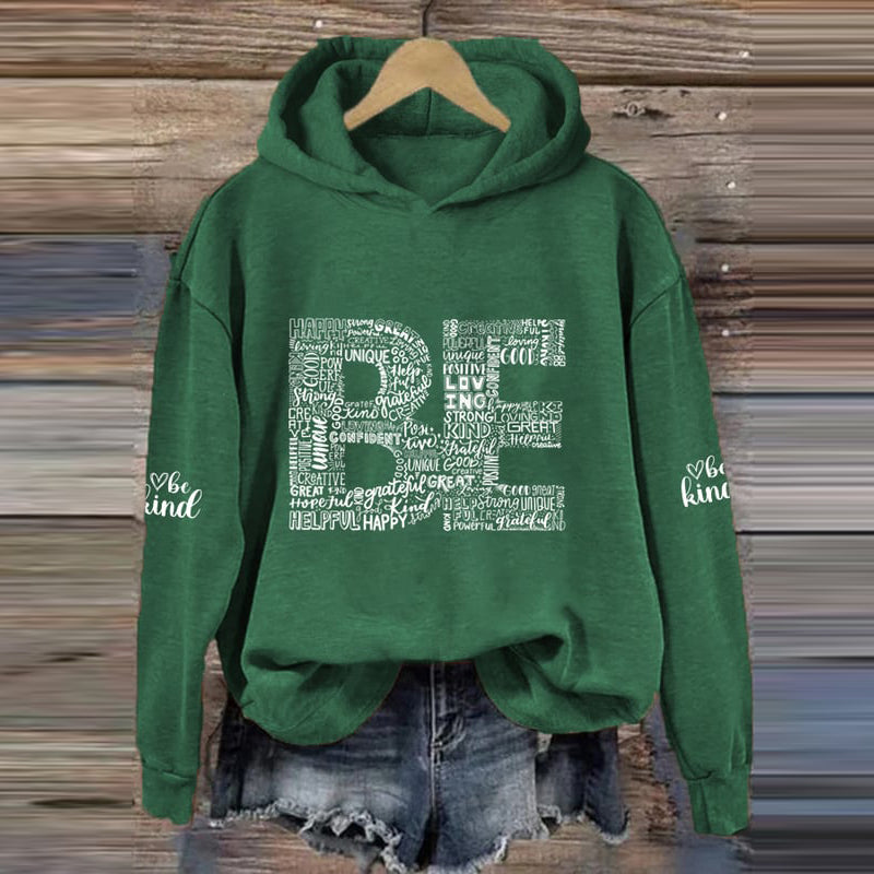 Comstylish Women's Be Kind Printed Casual Hoodie
