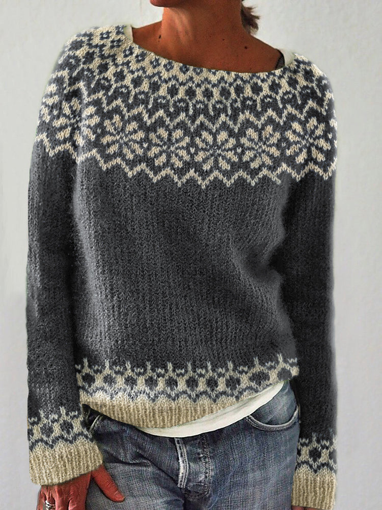 Vintage Jacquard Cozy Icelandic Sweater elevenforest