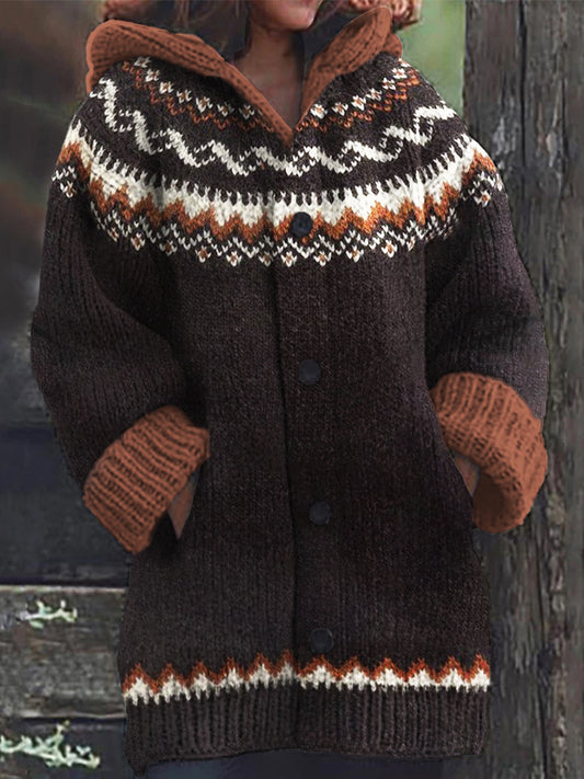 Vintage Floral Ladies Iceland Style Sweater Cardigan elevenforest