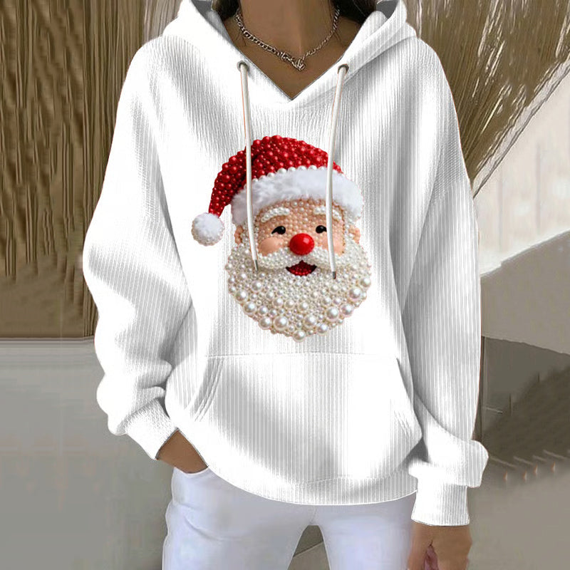 Comstylish Women's Christmas Cute Santa Art Hoodie