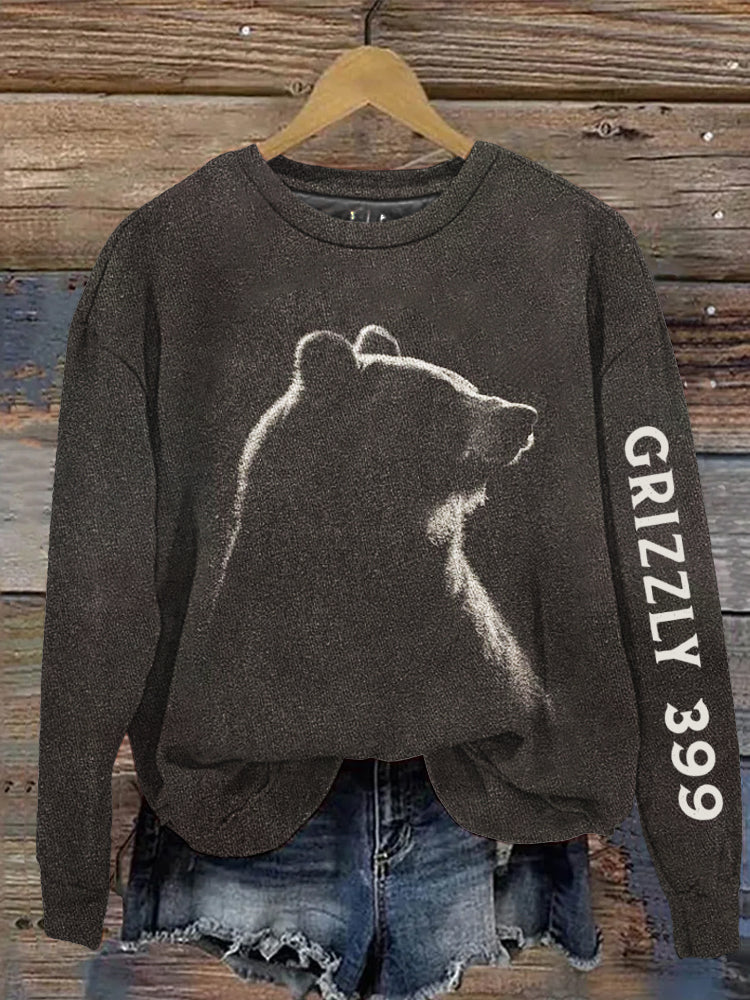Comstylish Western Bear 399 Animal Silhouette Crew Sweatshirt