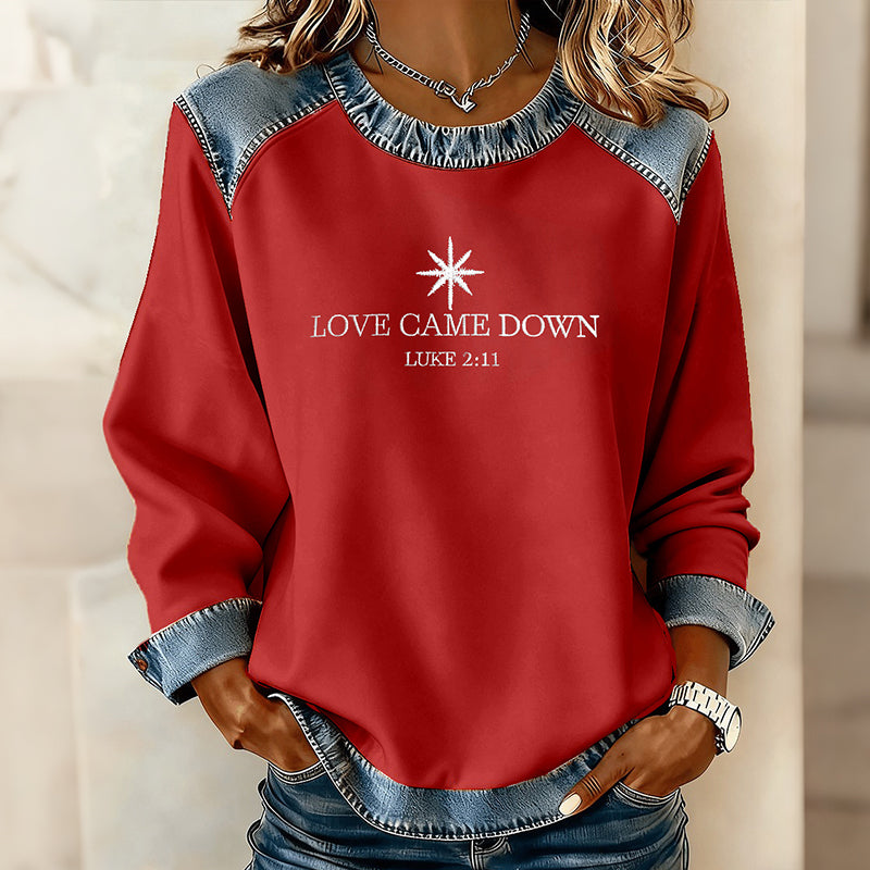 Comstylish Womens Christmas Faith Art Crew Neck Casual Sweatshirt
