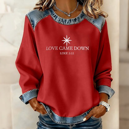 Comstylish Womens Christmas Faith Art Crew Neck Casual Sweatshirt