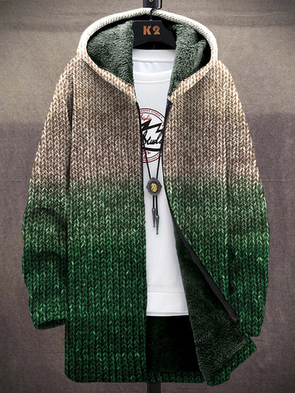 Men's Retro Old Fashioned Gradient Cozy Hooded Coat elevenforest