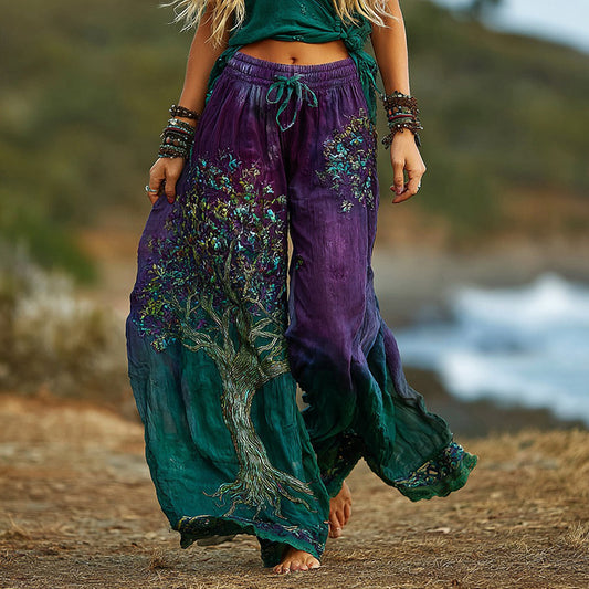 Women's Vintage Viking Celtic Knot Tree Of Life Casual Pants artswardrobe