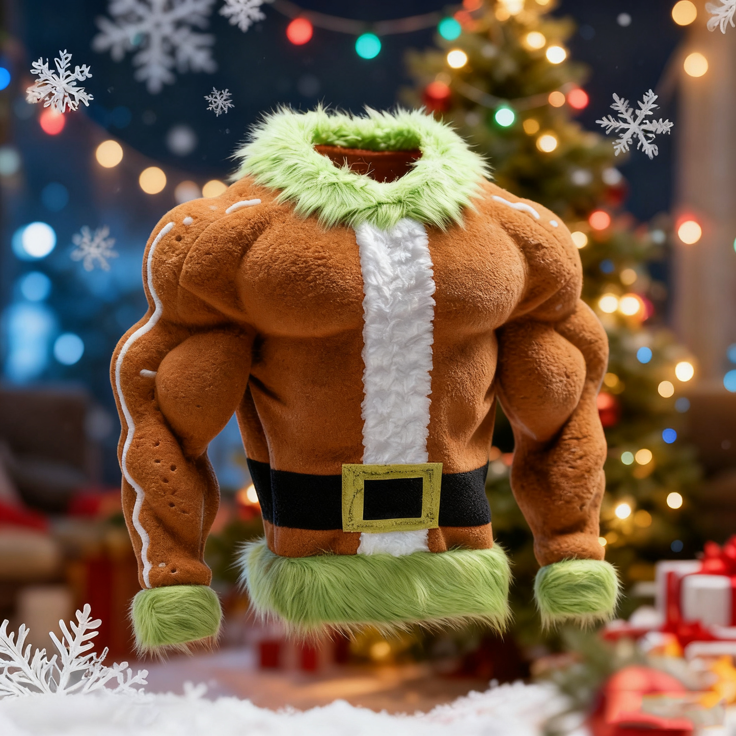 Men's Santa Claus Color Block Cosplay Plush Sweatshirt artswardrobe