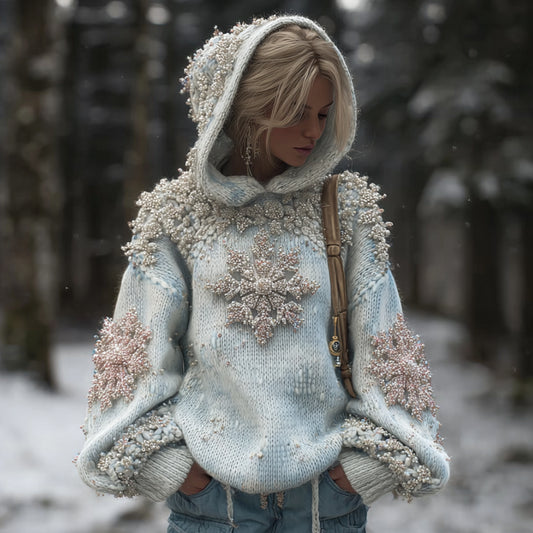 Women's Halloween Snowflake Sparkle Warm Sweater artswardrobe