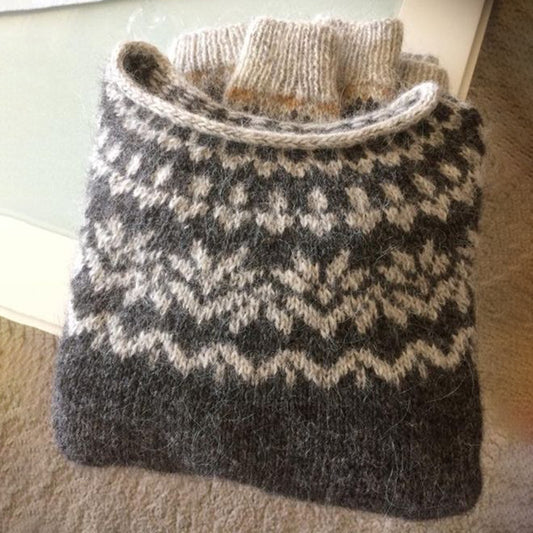 Vintage Floral Icelandic Knit Cozy Pullover Sweater elevenforest