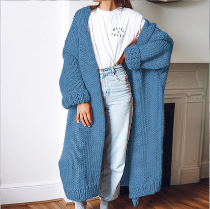 Casual Loose Long Thick Placket Sweater Cardigan elevenforest