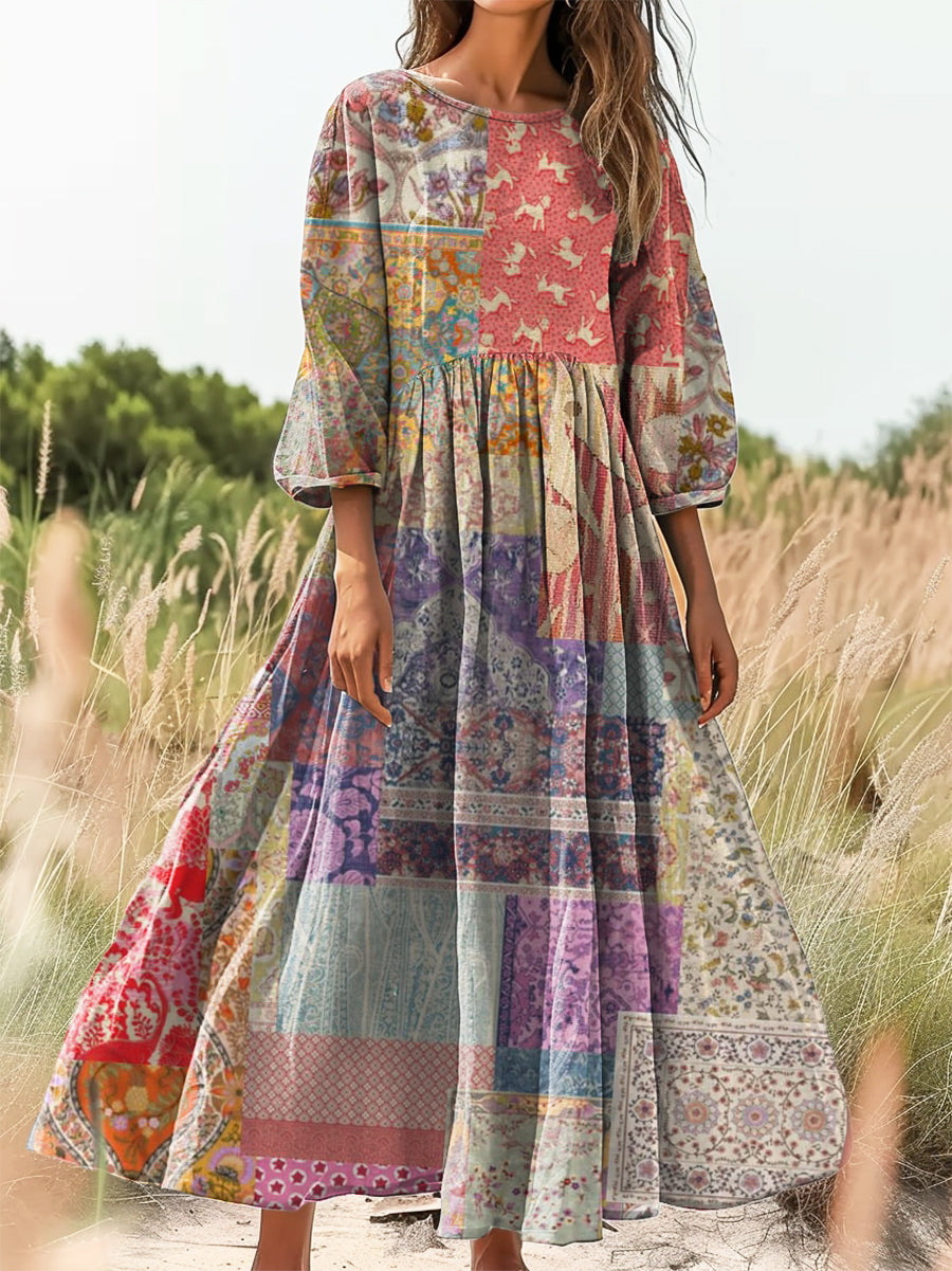 Women's Art Painting Hippie Print Dress