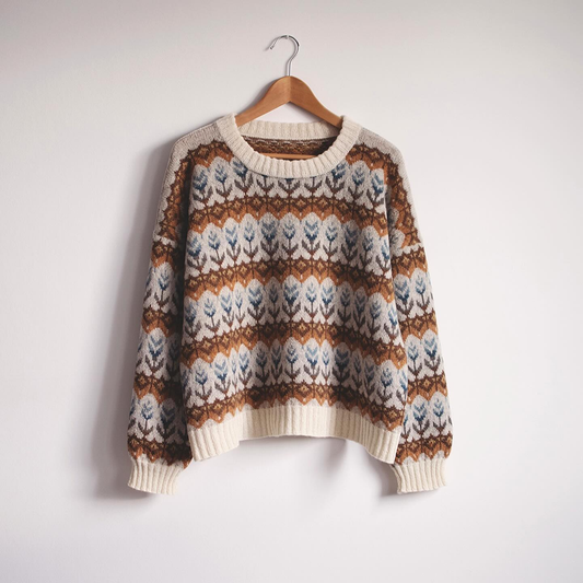 Vintage Geometric Knitted Warm Crew Neck Sweater elevenforest