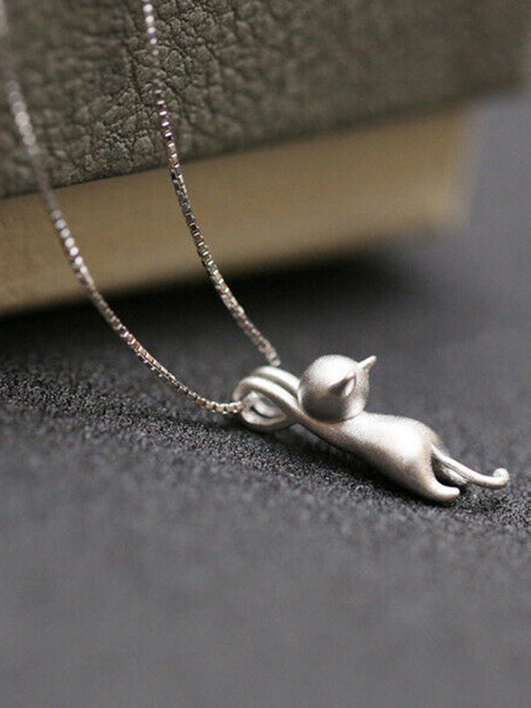 Comstylish Cute Kitten Pendant Necklace