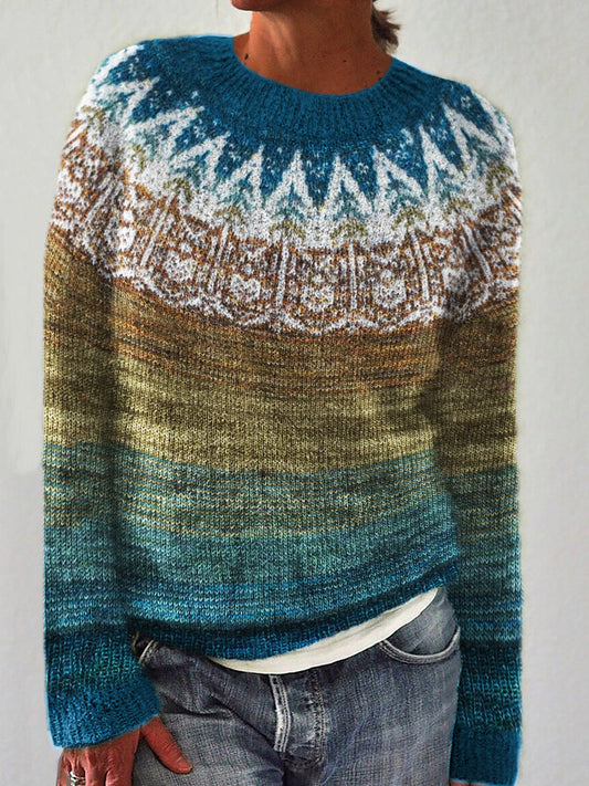 Forest & Owls Gradient Cozy Knit Isle Sweater elevenforest