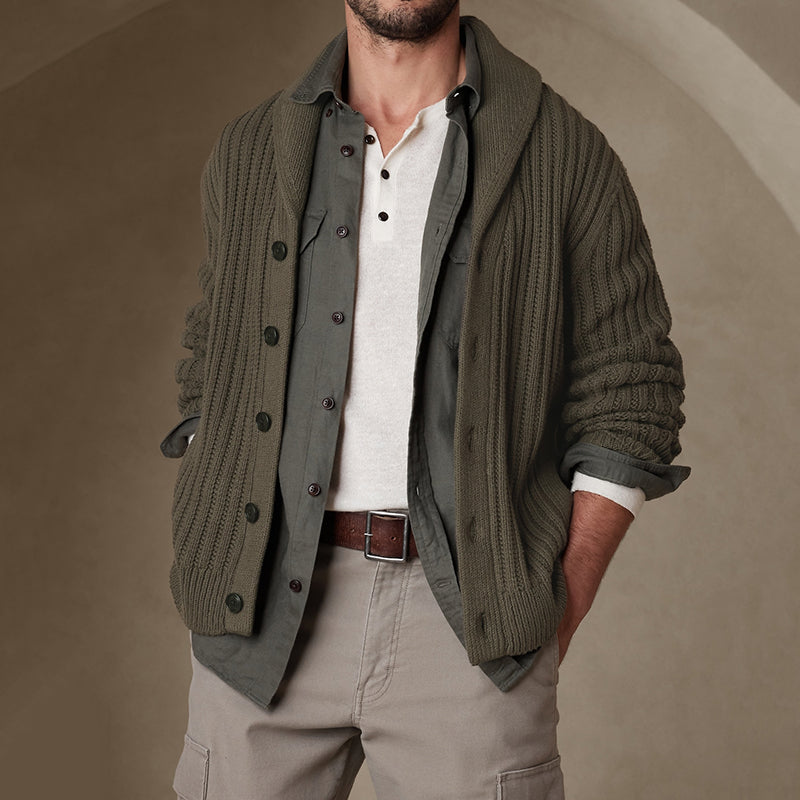Men's Vintage Hand-knitted Warm Cardigan Sweater elevenforest