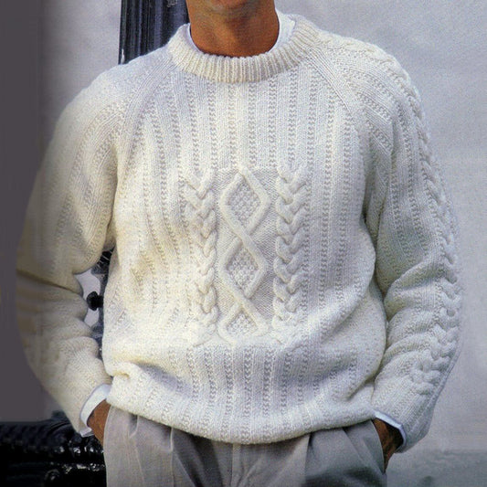 Men'S Retro Aran Knitted Art Cozy Knit Sweater elevenforest