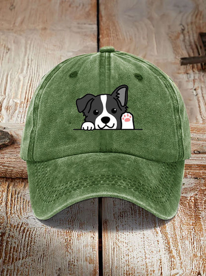 Comstylish Unisex Casual Pet Dog Print Washed Hat