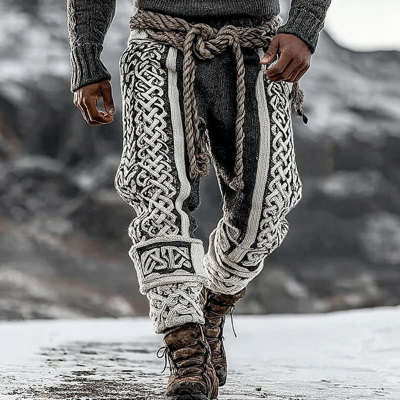 Men's Viking Tribal Celtic Pattern Art Knit Pants artswardrobe