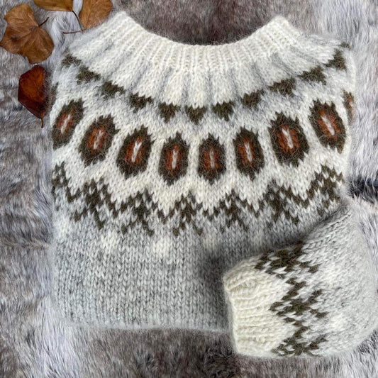 Vintage Icelandic Knit Jacquard Warmth Sweater（Unisex） elevenforest