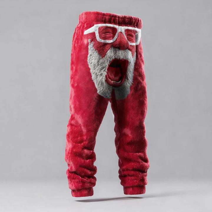 Comstylish Men's Quirky Angry Santa Claus Flannel Sweatpants