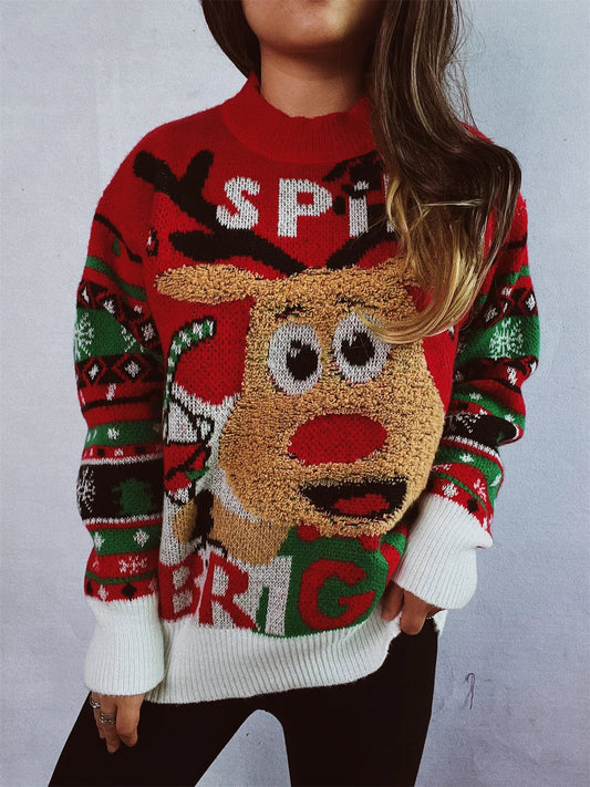 Blanca® | Bele Christmas crew neck sweater with cartoon design