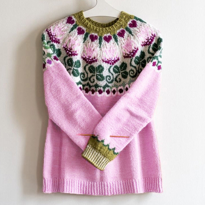 Floral Jacquard Breast Cancer Awareness Sweater artswardrobe