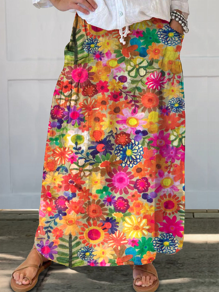 Women's Art Painting Hippie Print Skirt