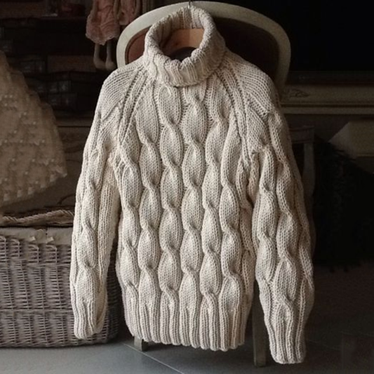 Vintage Warmth Knitted Jacquard Turtleneck Sweater elevenforest
