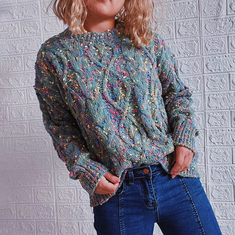 Vintage Long Sleeve Heathered Sweater elevenforest