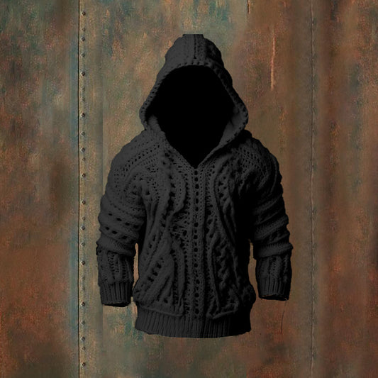 Vintage Fairman Island Sweater Pattern Knitted Hooded Sweater elevenforest