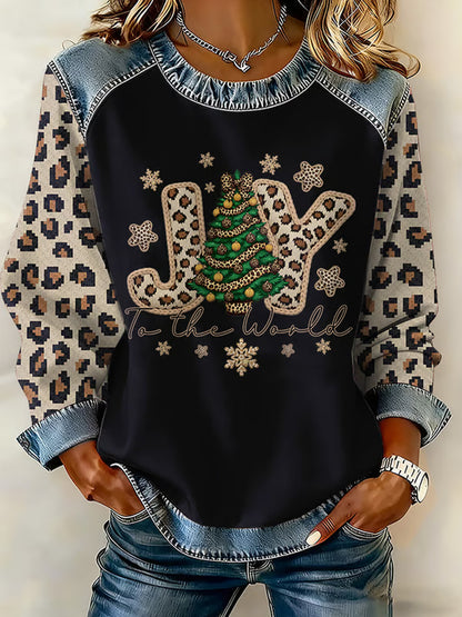 Comstylish Women's Casual Christmas Print Sweatshirt