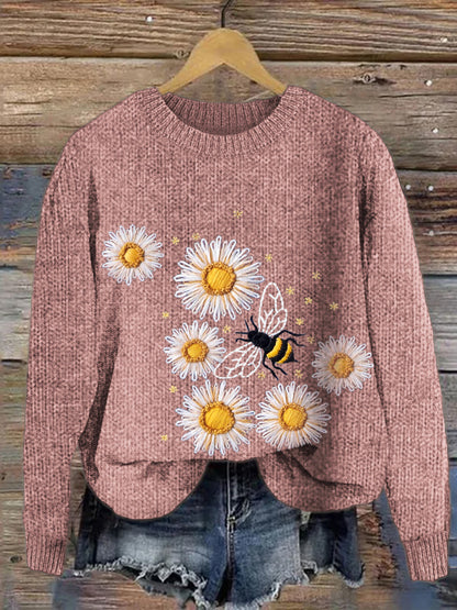 Bee & Daisy Crew Neck Knit Sweater artswardrobe
