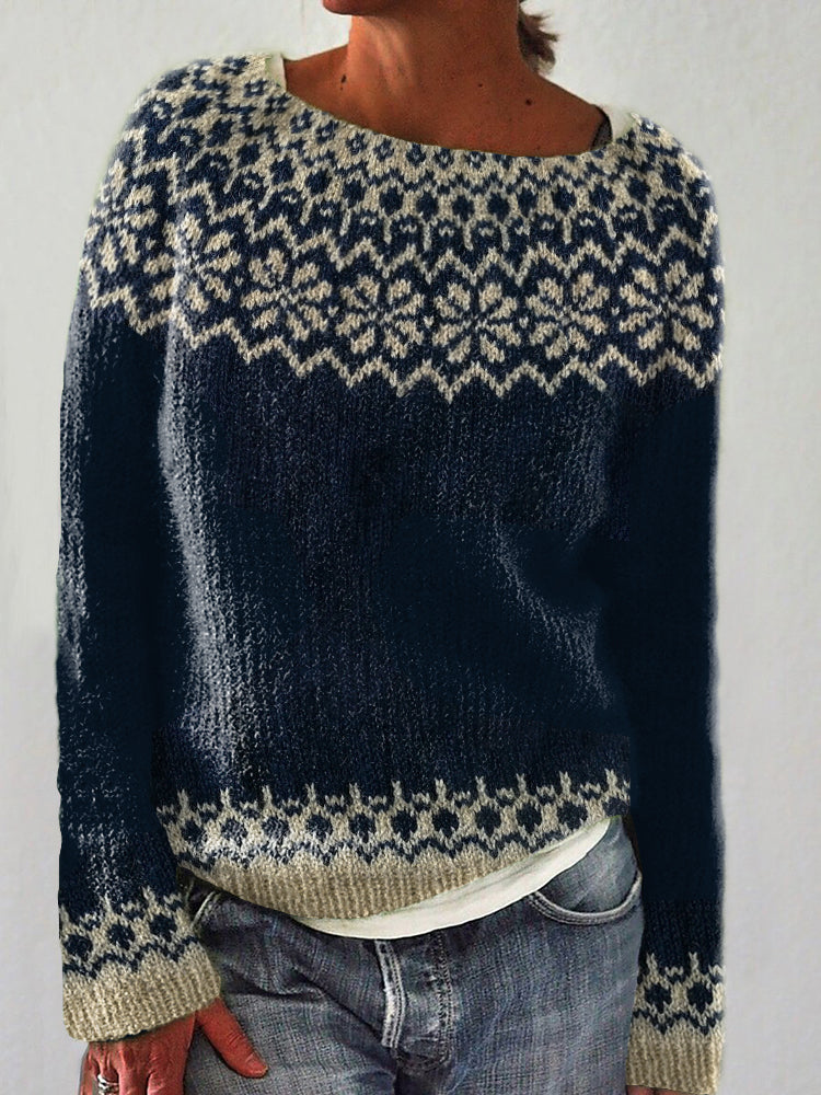 Vintage Jacquard Cozy Icelandic Sweater elevenforest