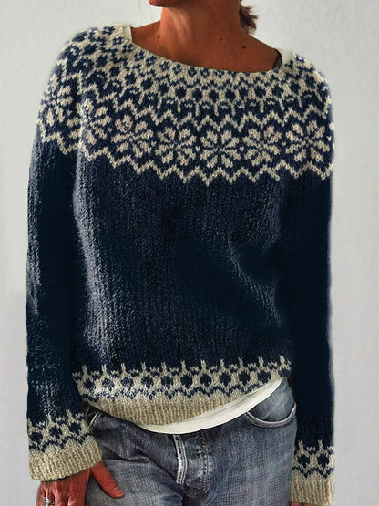 Vintage Jacquard Cozy Icelandic Sweater elevenforest