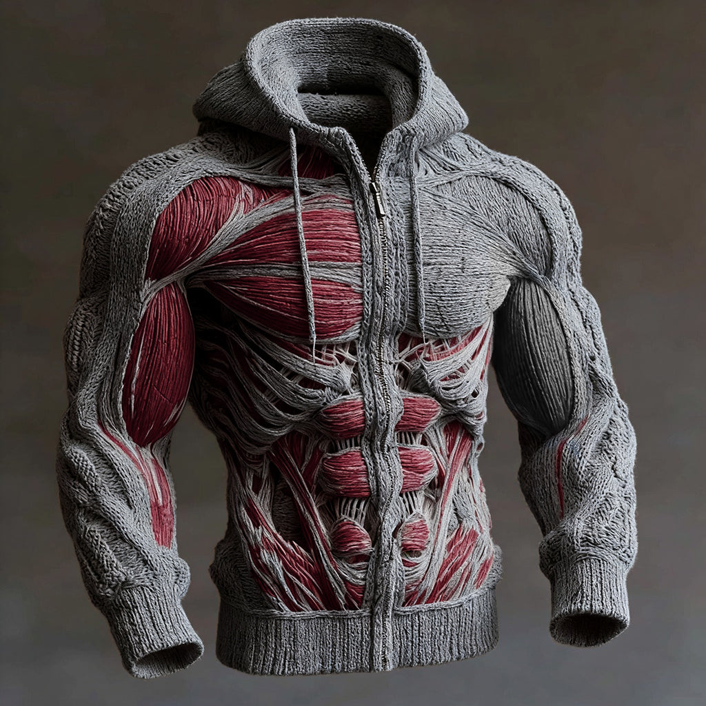 Anatomical Art Men's Casual Warm Zip-up Sweater artswardrobe