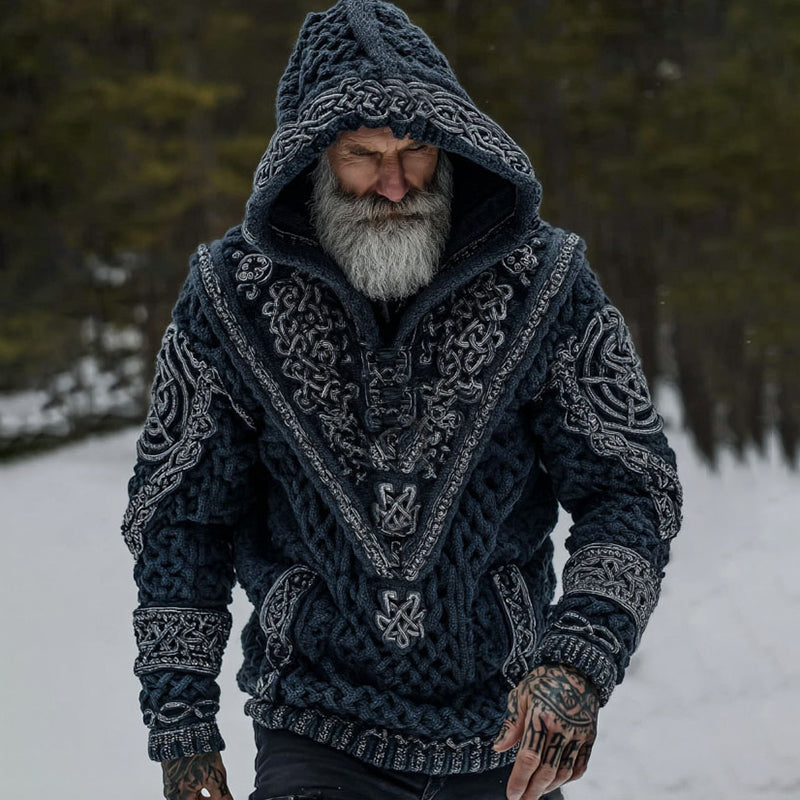 Men's Viking Celtic Knot Cozy Hooded Sweater artswardrobe
