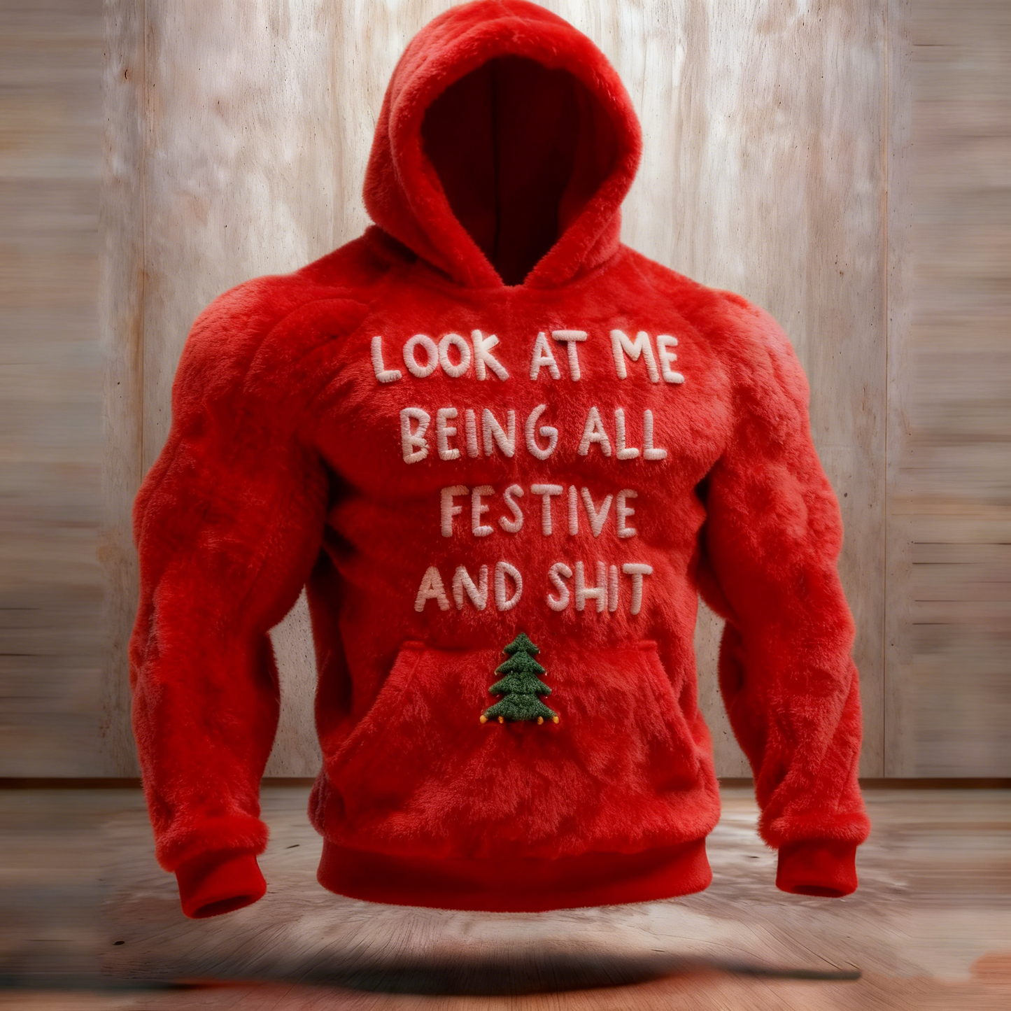 Comstylish Men's Funny Slogan Ugly Hooded Sweater