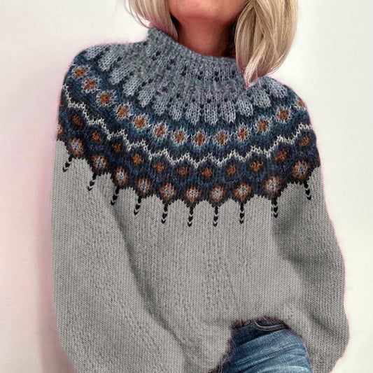 Vintage Fairman Island Geometry Pattern Cozy Sweater elevenforest